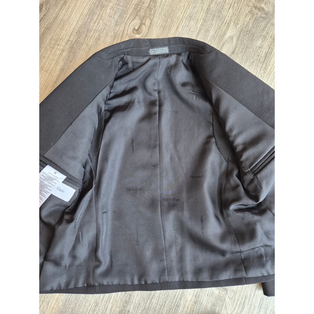 Calvin Klein Kids Boys Black 2 Piece Suit Set Blazer and Pants Size 4 Formal - Picture 5 of 12